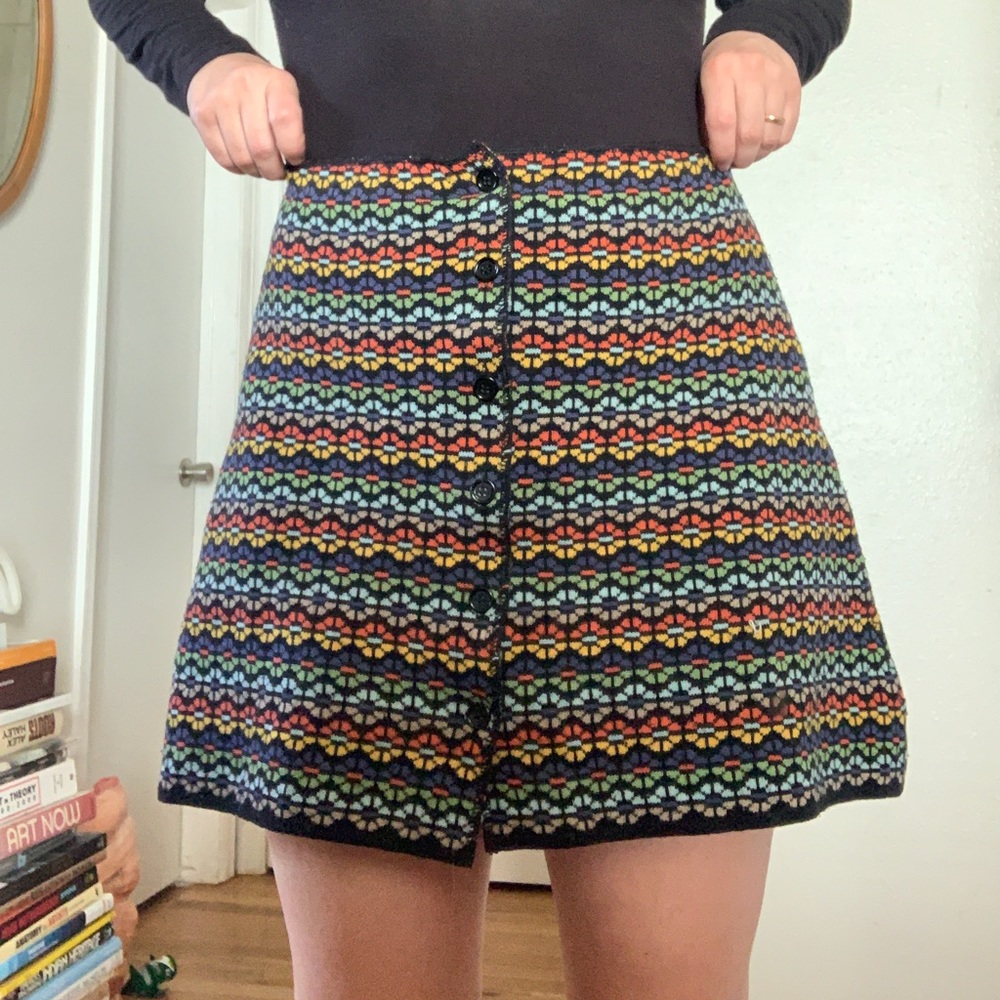 Vintage Knit Button Skirt